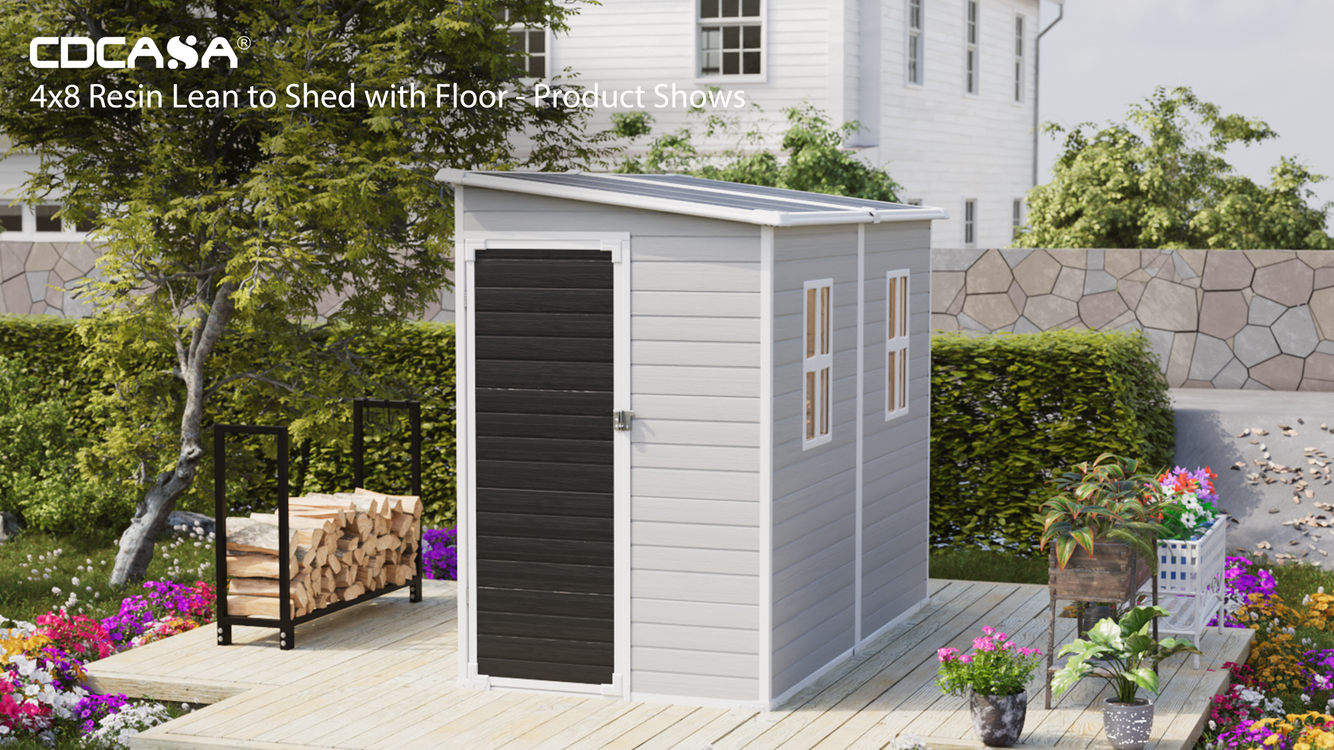 Amazon.com : CDCASA 4x8 FT Resin Lean to Shed, Waterproof Outdoor